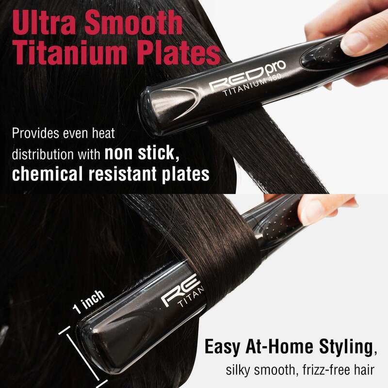 Red Pro By Kiss 1" Titanium 460 Flat Iron