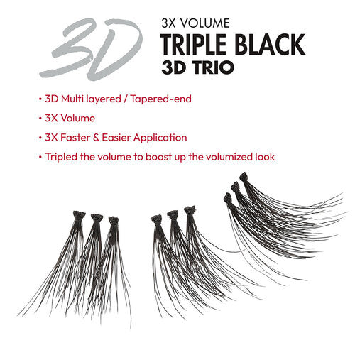 i-ENVY by Kiss Triple Black 3D Knotted Trio Individual Eyelashes