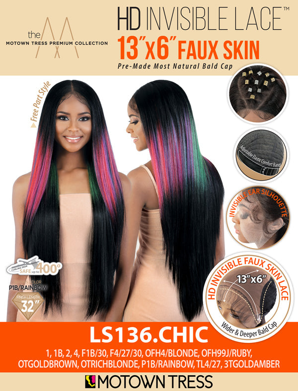 Motown Tress HD Invisible Lace 13"x6" Faux Skin - LS136.CHIC