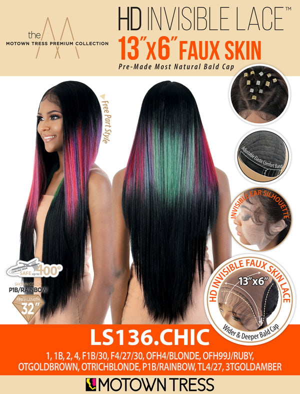 Motown Tress HD Invisible Lace 13"x6" Faux Skin - LS136.CHIC