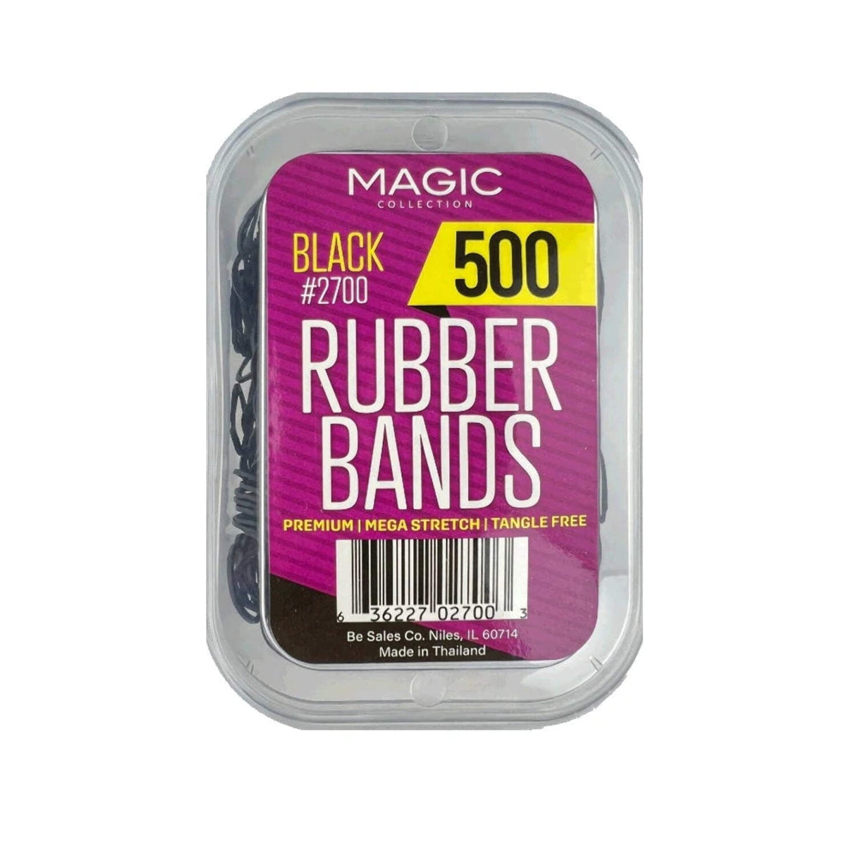 Magic Collection Premium Rubber Bands Black 500ct