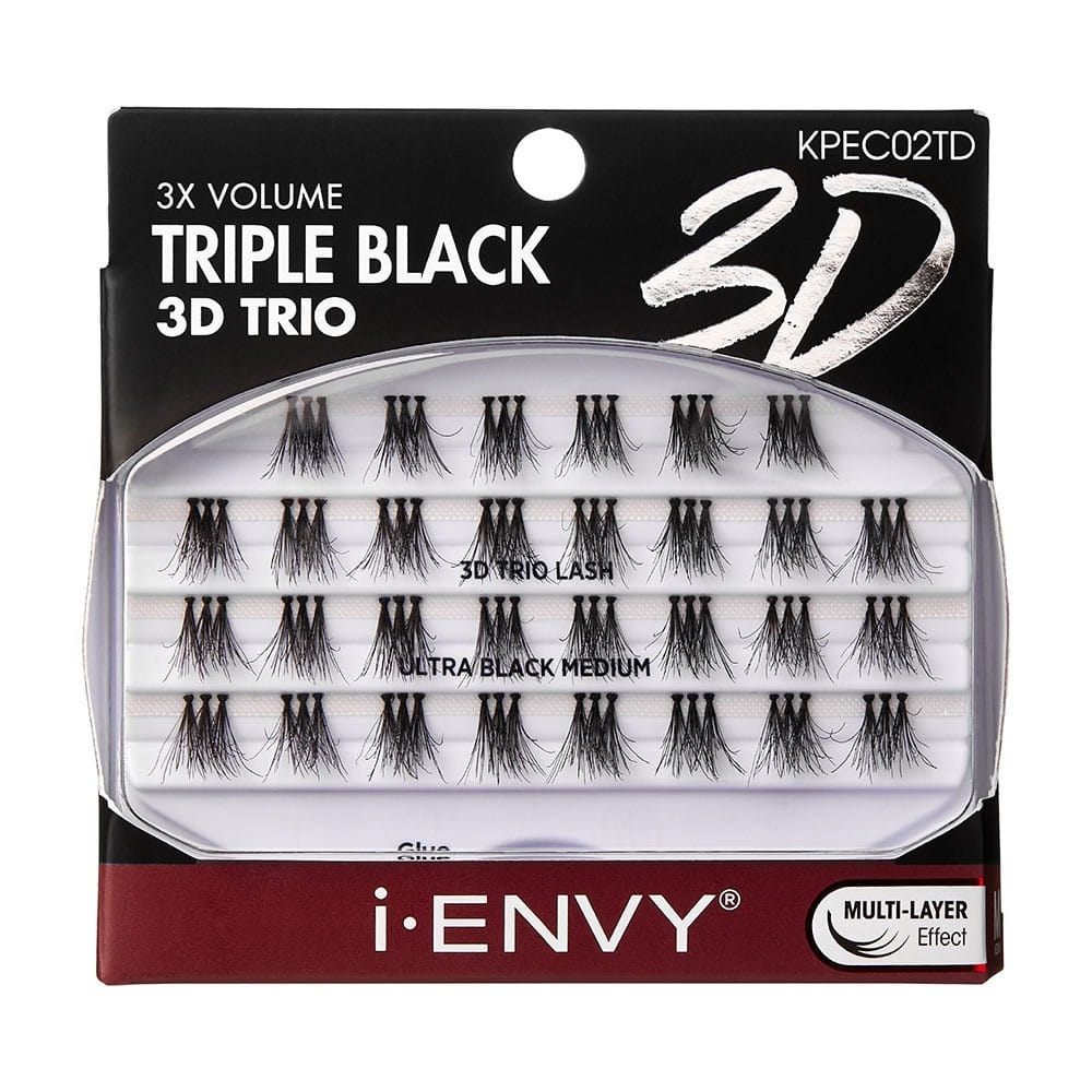 i-ENVY by Kiss Triple Black 3D Knotted Trio Individual Eyelashes