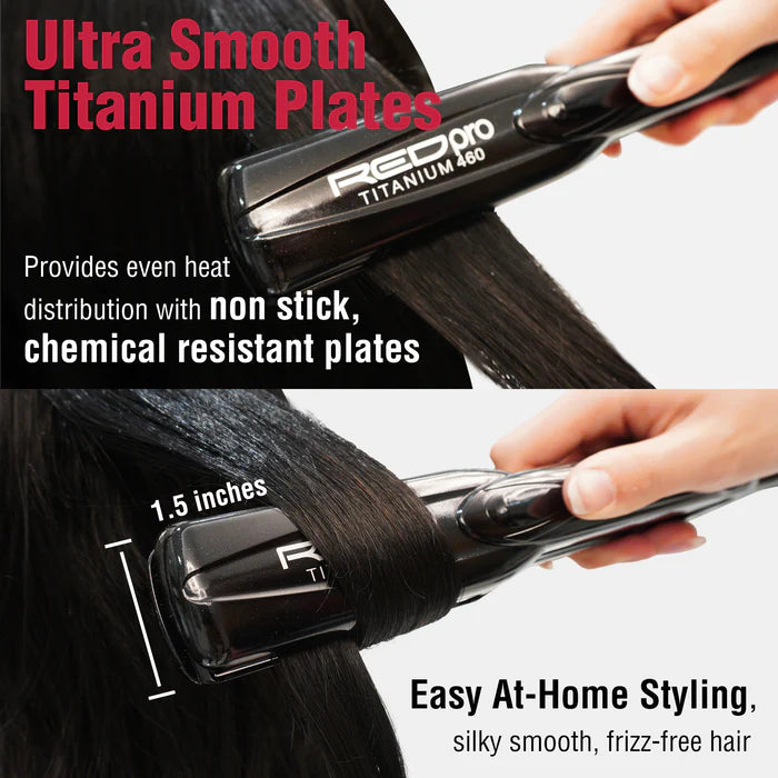 Red Pro By Kiss 1-1/2" Titanium 460 Flat Iron
