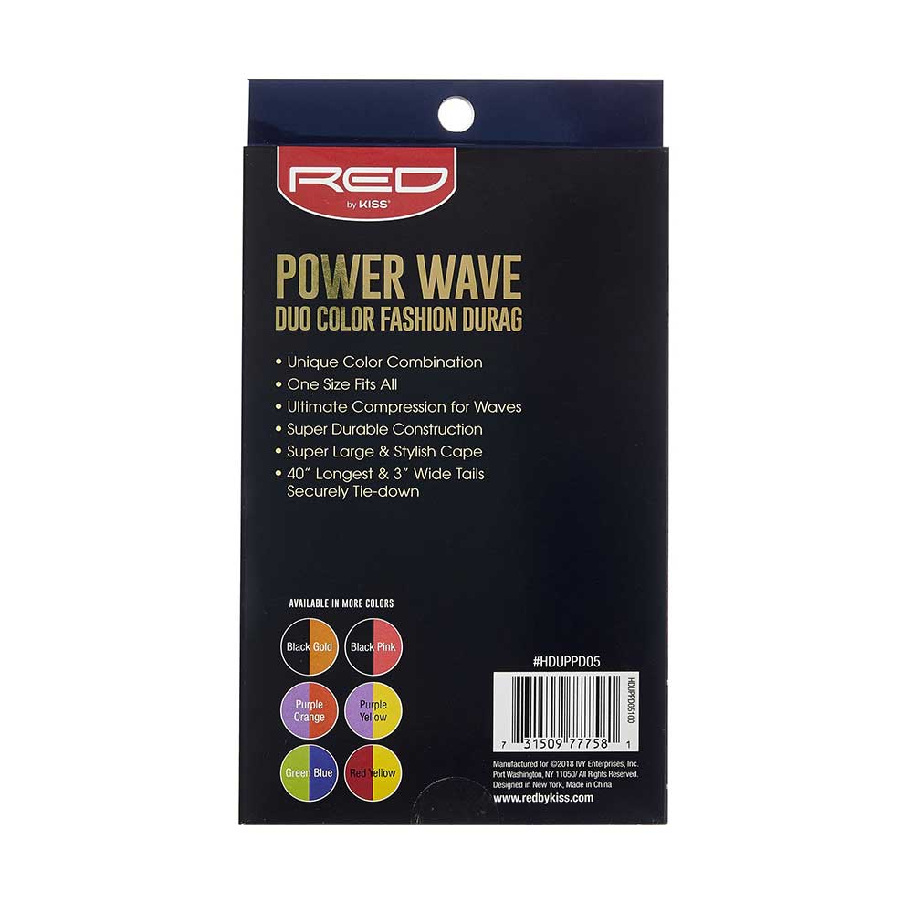 Red by Kiss Power Wave Duo Color Fashion Durag