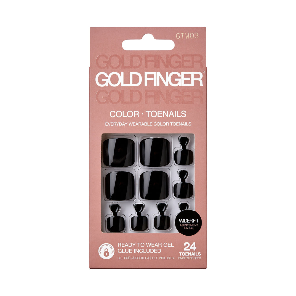 Kiss GoldFinger Solid Colors Wider Fit Press-On Pedicure Nails