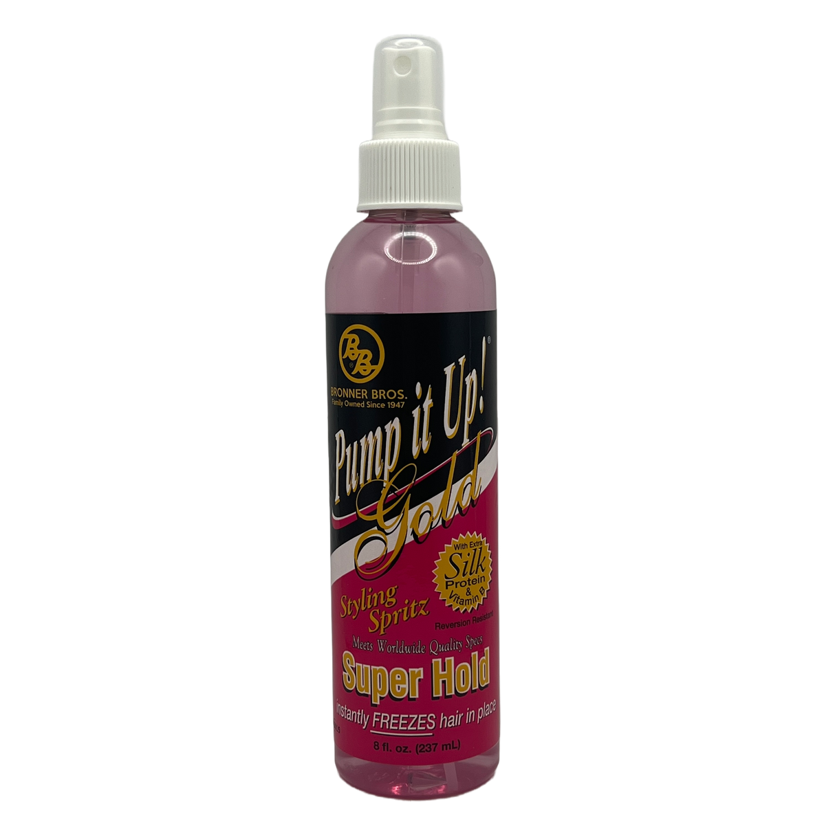 BB Pump It Up! Gold Styling Spritz Super Hold 55% 8oz
