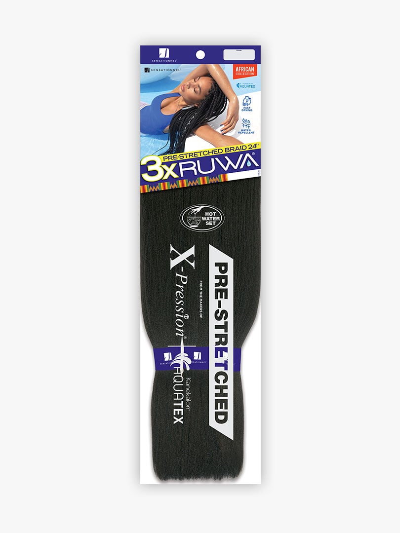 Sensationnel 3X Ruwa Aquatex Water Repellant Pre-Stretched Braiding Hair 24"