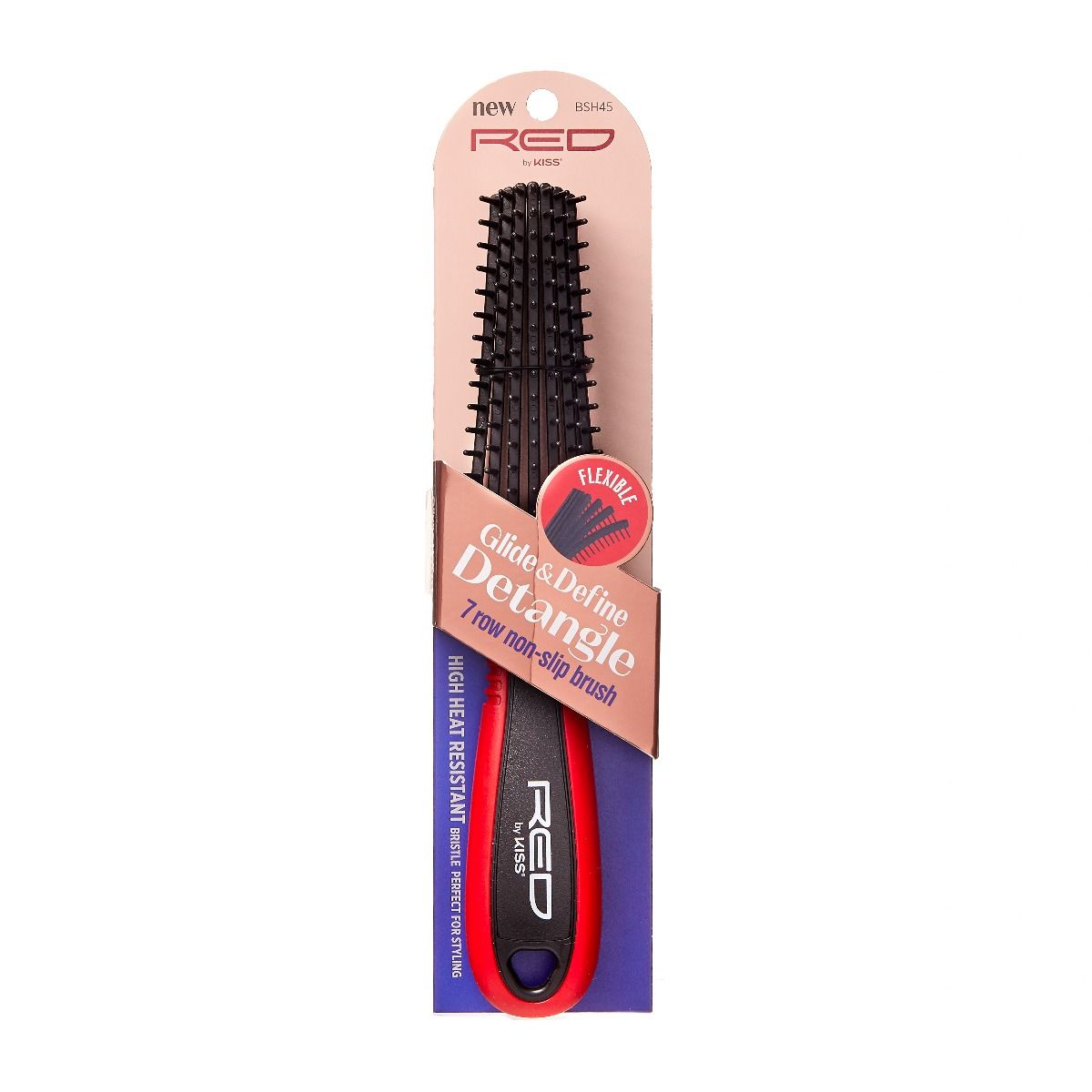 Red By Kiss Glide & Define Detangle 7 Row Non-Slip Brush