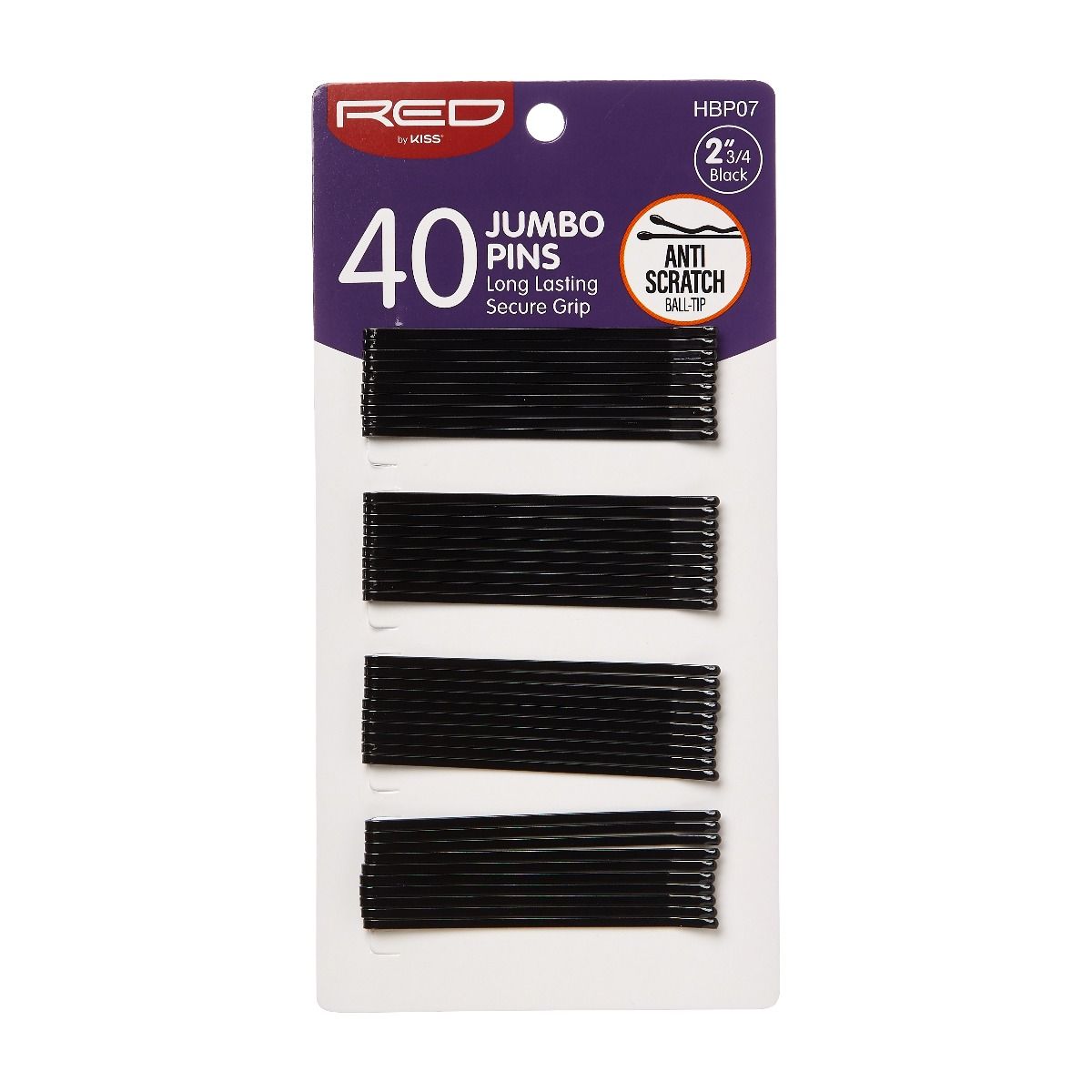 Red by Kiss 2-3/4" Jumbo Bobby Pins Black 40ct