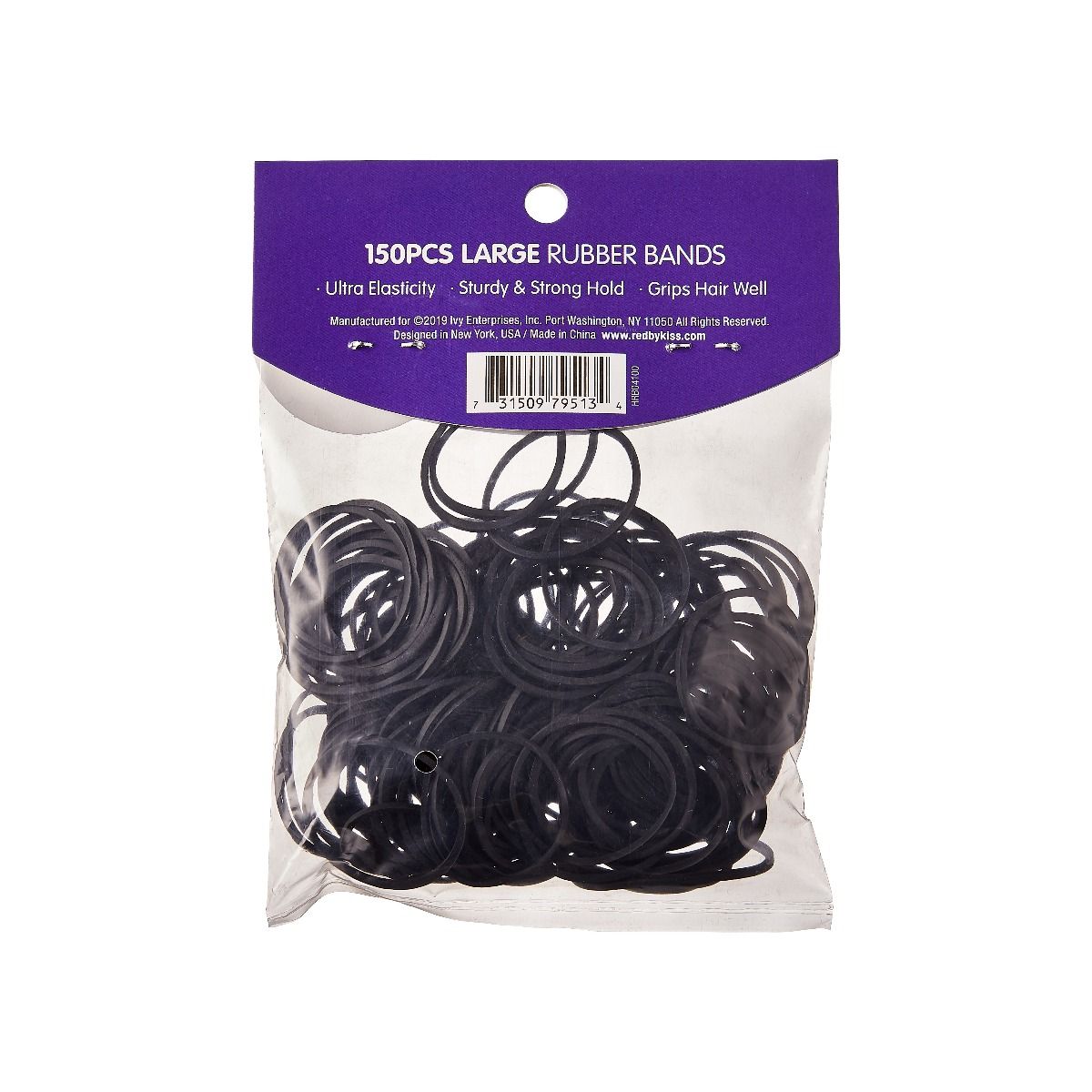 Red by Kiss Large Rubber Bands Black