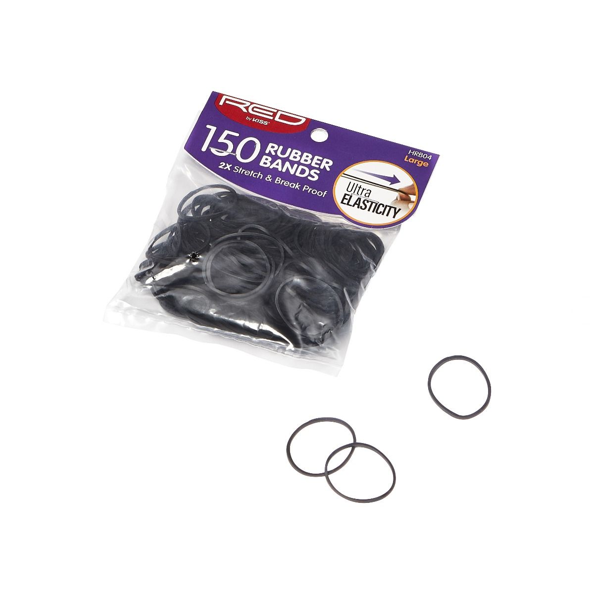 Red by Kiss Large Rubber Bands Black