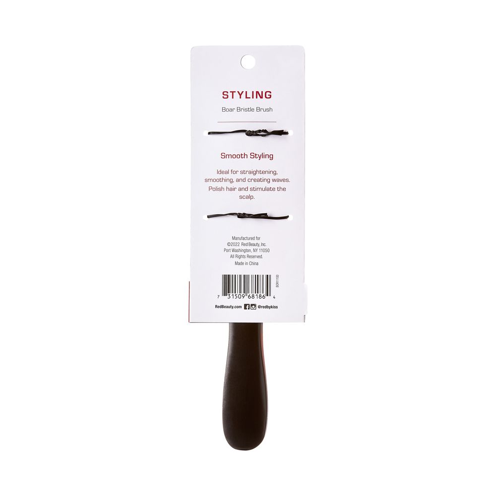 Red By Kiss Styling Brush 100% Boar Bristle Brush