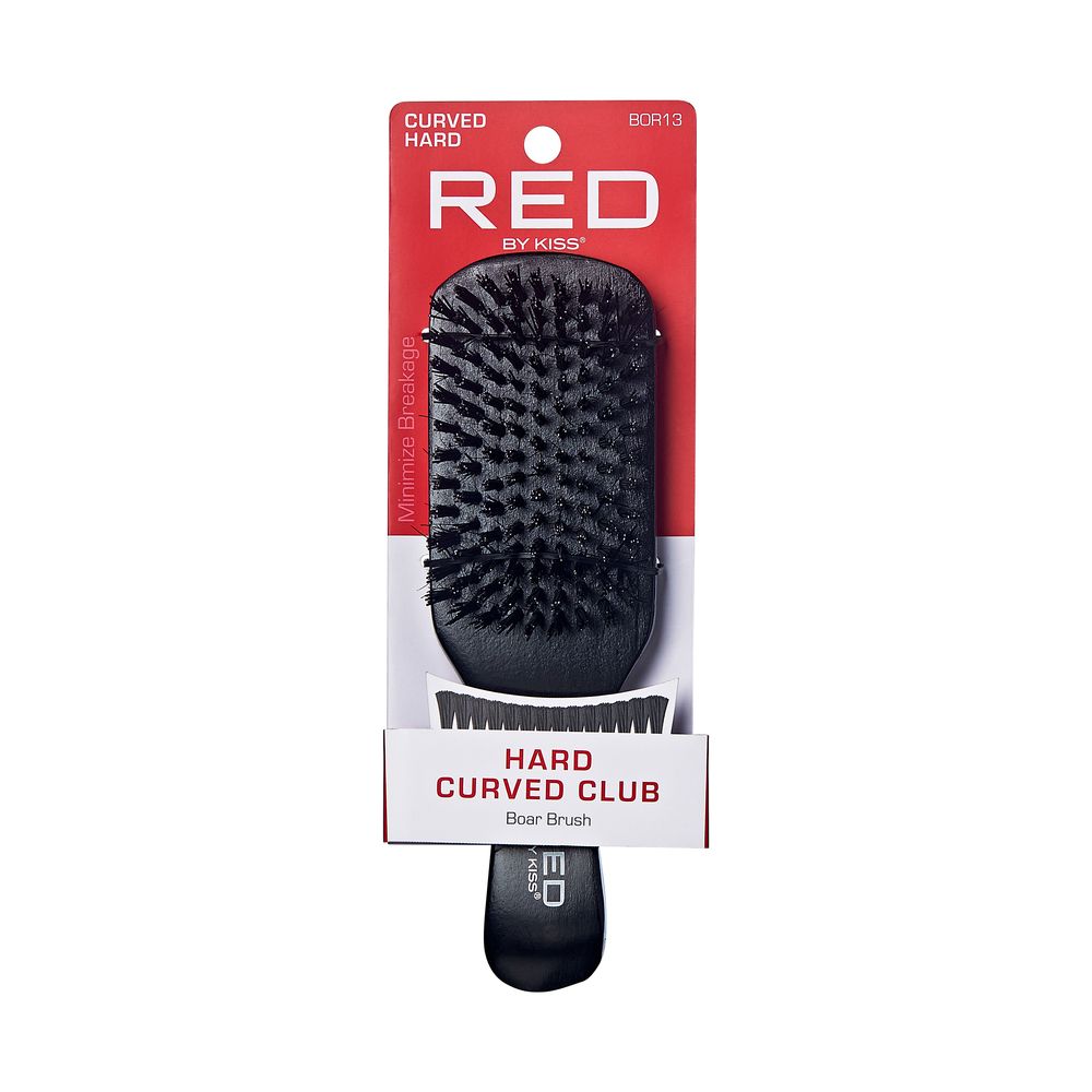 Red By Kiss Curved 100% Boar Bristle Brush