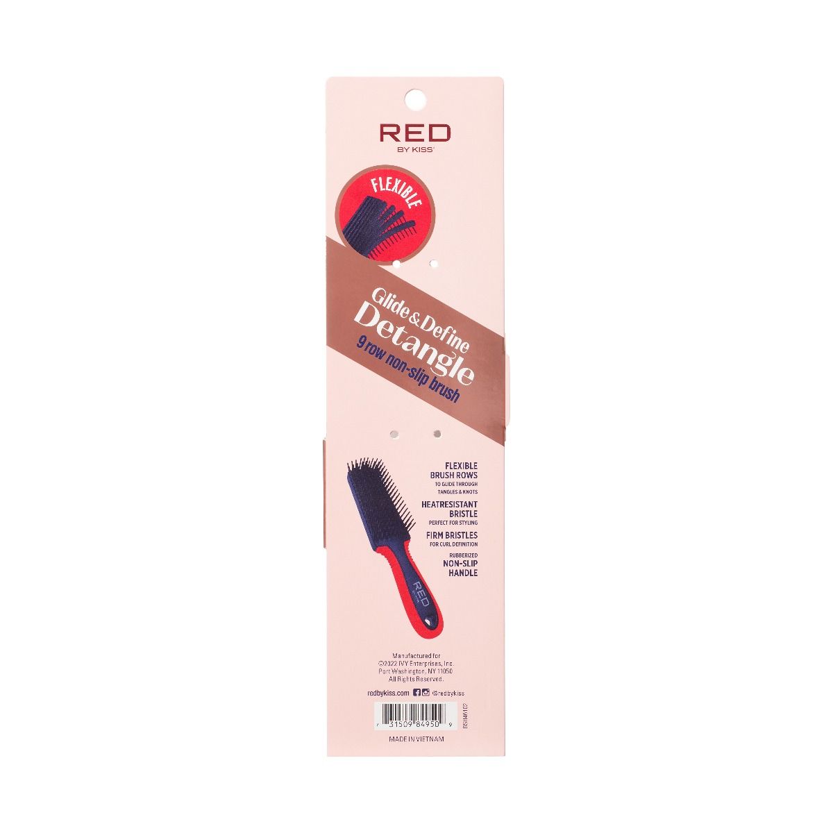 Red By Kiss Glide & Define Detangle 9 Row Non-Slip Brush