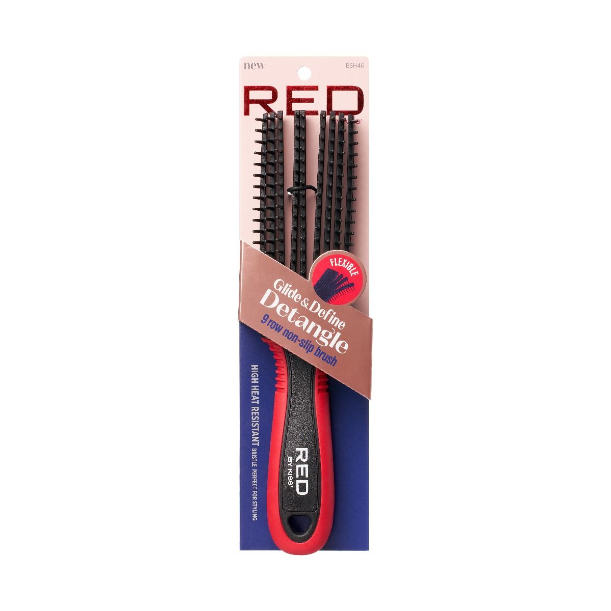 Red By Kiss Glide & Define Detangle 9 Row Non-Slip Brush