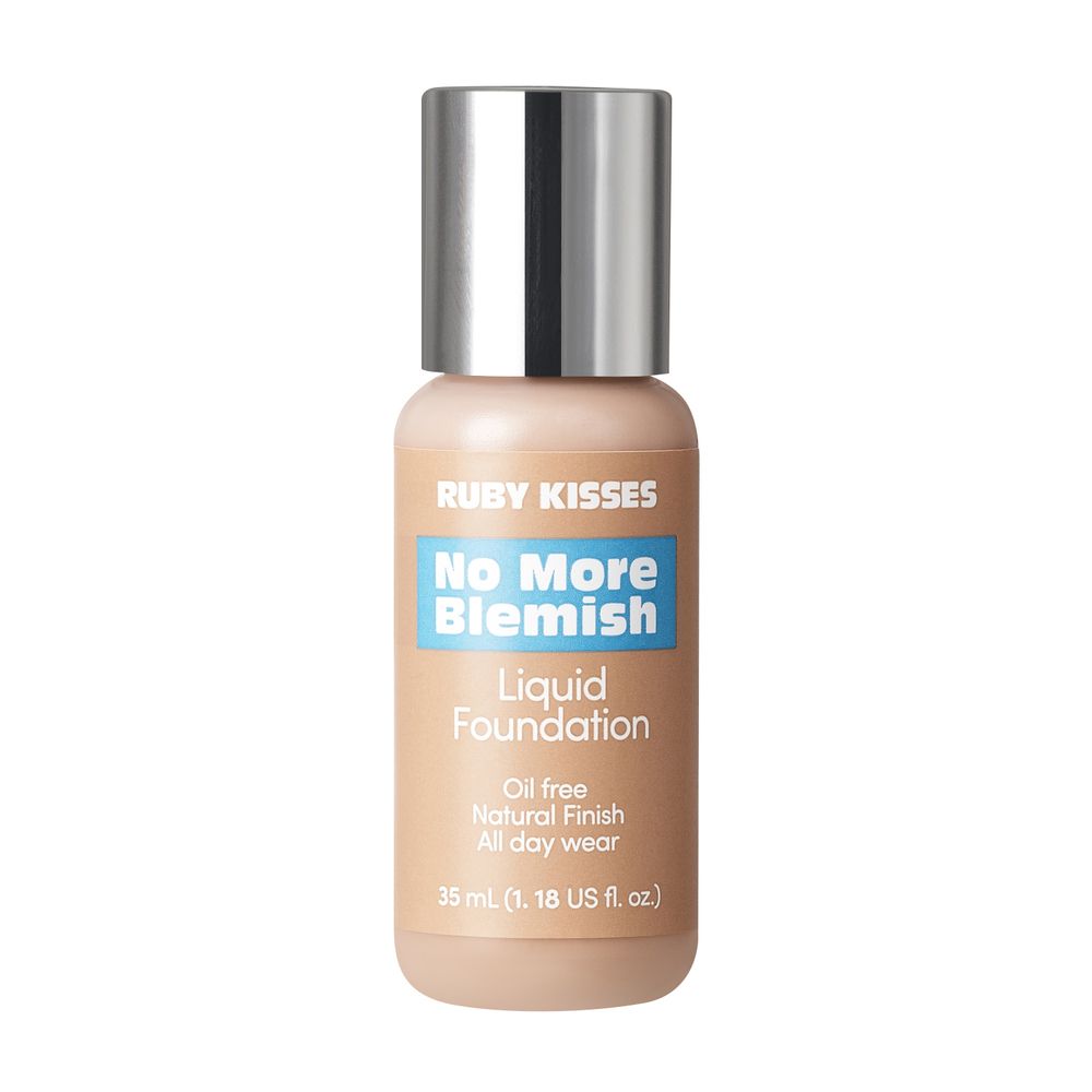 Kiss RubyKisses No More Blemish Liquid Foundation Oil Free Natural Finish All Day Wear 1.18oz