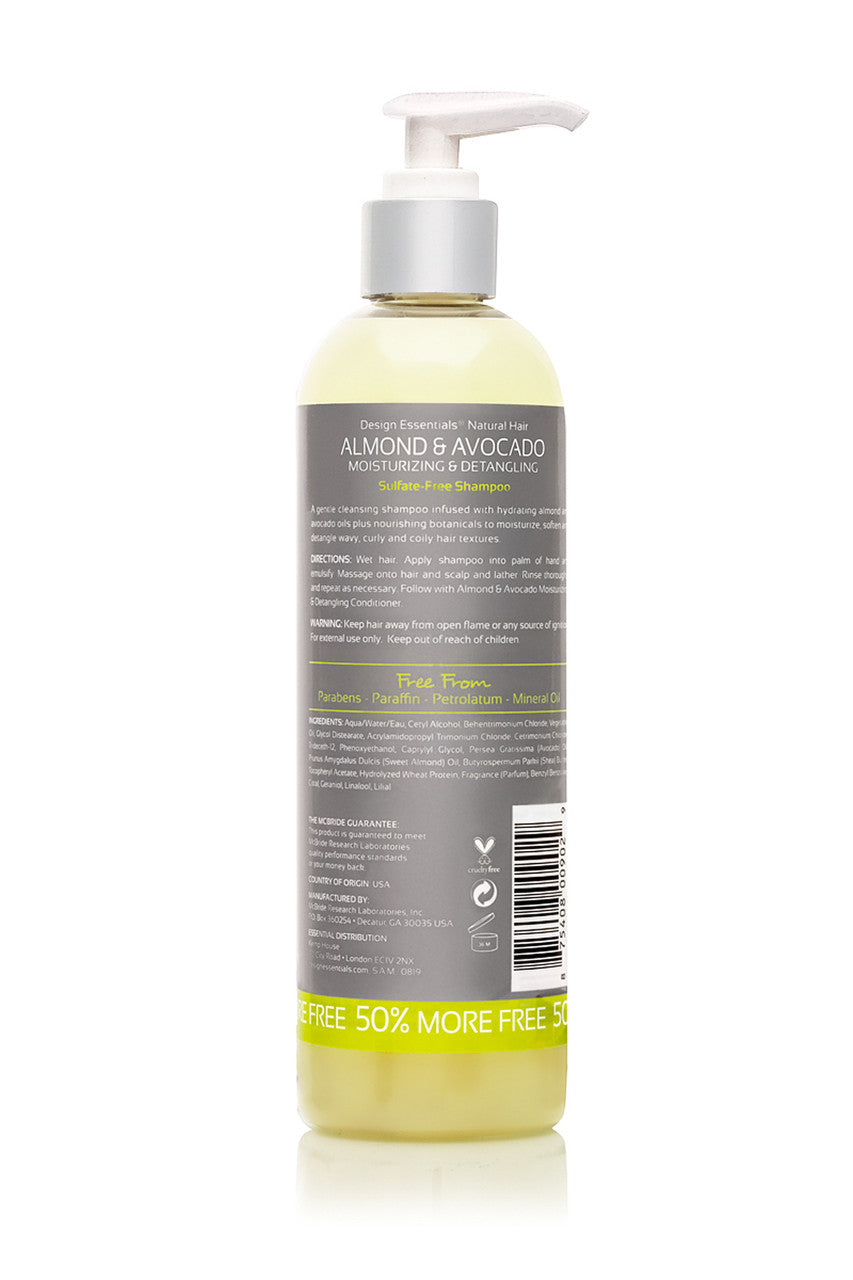 Design Essentials Almond & Avocado Detangling Shampoo 12oz