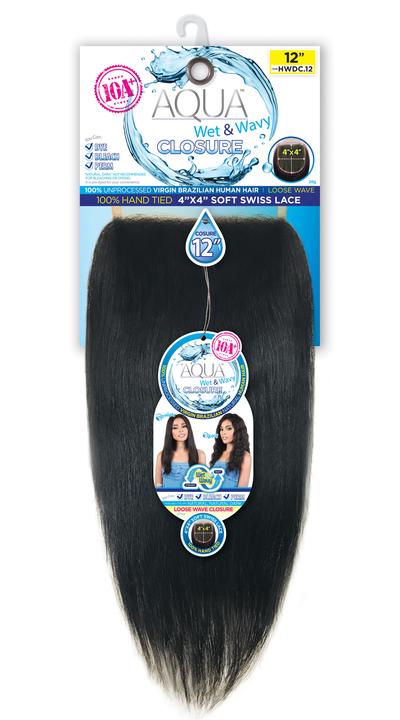 Motown Tress Aqua 10A+ Wet & Wavy 100% Unprocessed Virgin Brazilian Human Hair 3Pcs Pack + Closure Included