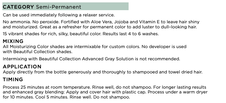 Clairol Professional Beautiful Collection Moisturizing Color Semi-Permanent Hair Color 3.0oz