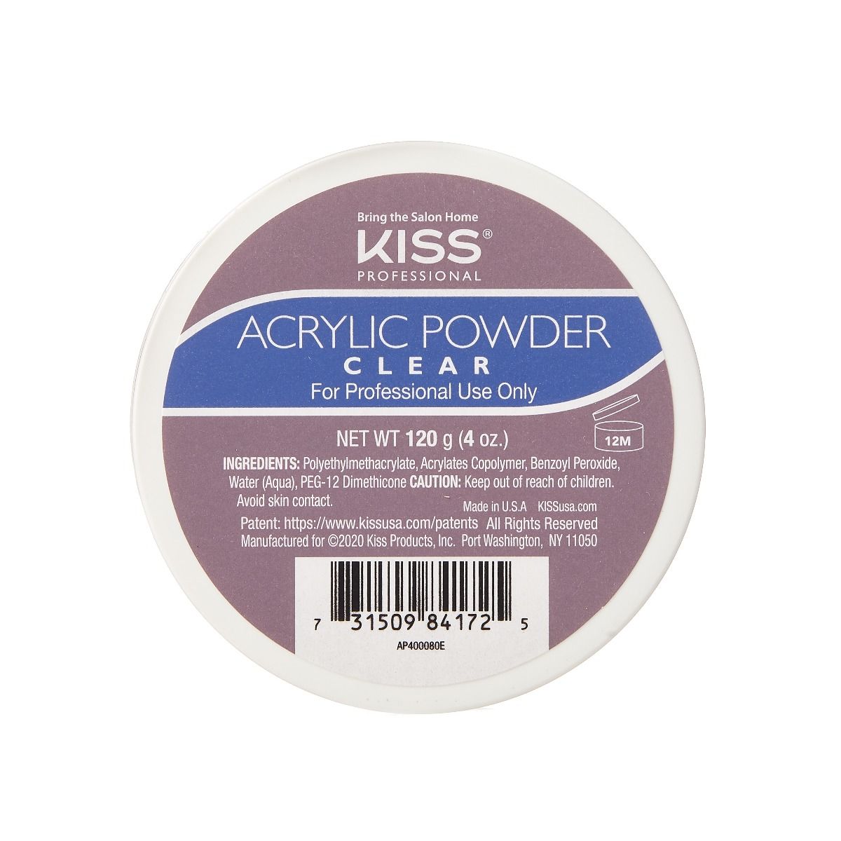 Kiss Acrylic Powder 4oz - Clear