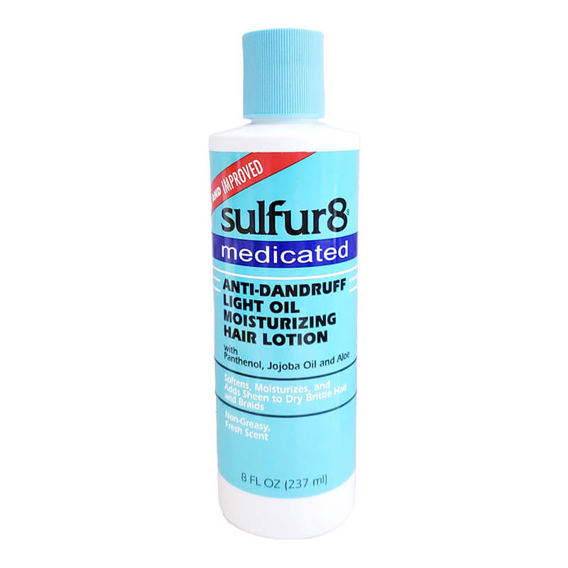 Sulfur 8 Medicated Anti-Dandruff Light Oil Moisturizing Hair Lotion 8oz