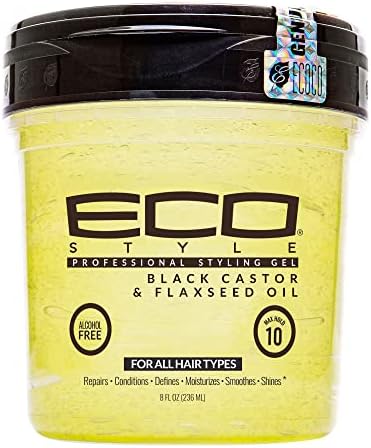 Eco Style Professional Styling Gel BLACK CASTOR & FLAXSEED OI