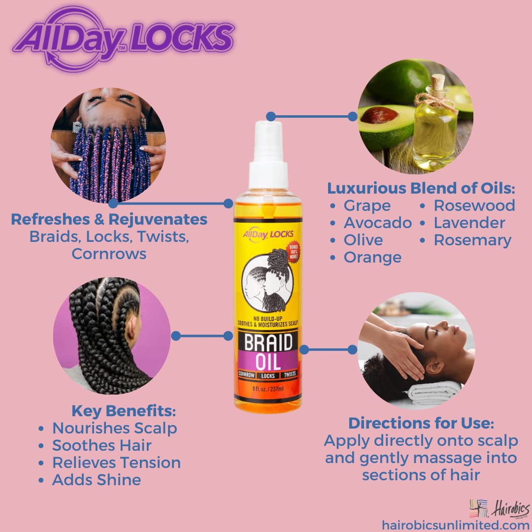 All Day Locks Braid Oil 8oz