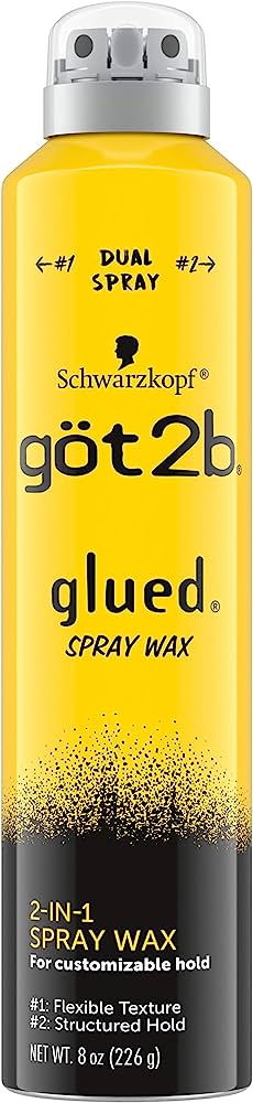 Got2b Glued Spray Wax with 2-in-1 Dual Spray Nozzle 8.0oz