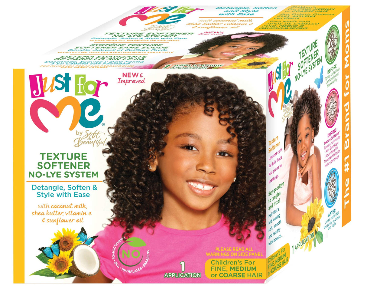 Just For Me Texture Softener System Kit for Children's Fine, Medium, or Coarse Hair 1 Complete Application