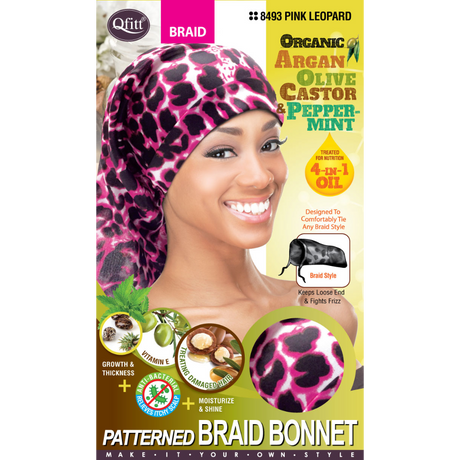 Qfitt Patterned Braid Bonnet