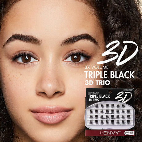 i-ENVY by Kiss Triple Black 3D Knotted Trio Individual Eyelashes