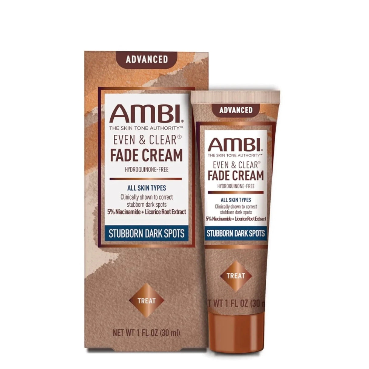 Ambi Even & Clear Fade Cream for Stubborn Dark Spots 1oz