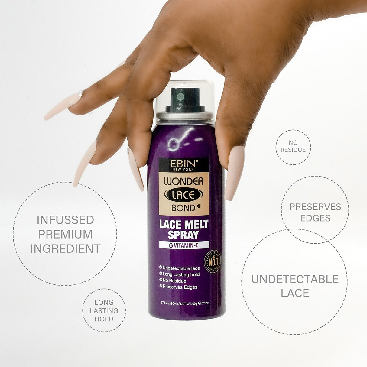 Ebin New York Wonder Lace Bond Lace Melt Spray with Silk Protein