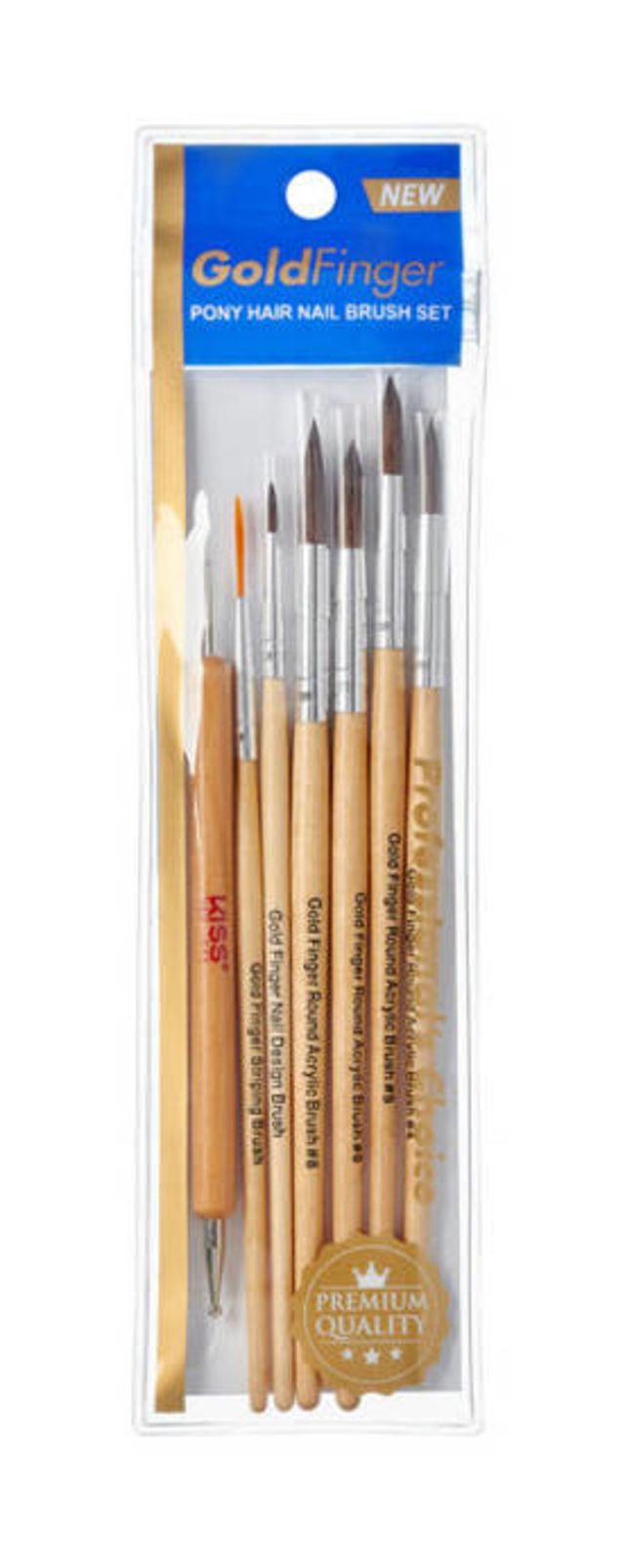 Kiss Goldfinger Acrylic Brush Set