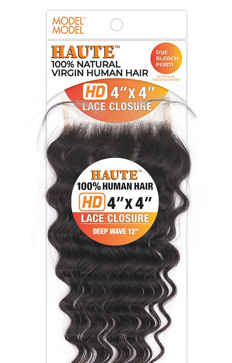 Model Model Haute 100% Natural Virgin Human Hair 4" x 4" Lace Closure