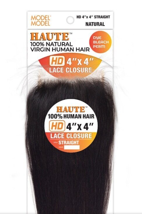 Model Model Haute 100% Natural Virgin Human Hair 4" x 4" Lace Closure