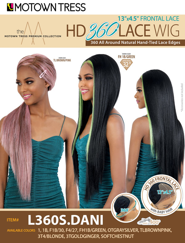 Motown Tress HD 13" x 4.5" Frontal 360 Lace Wig - L360S.DANI