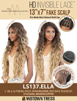 Motown Tress HD Invisible Lace 13"x7" Fake Scalp Wig - LS137.ELLA