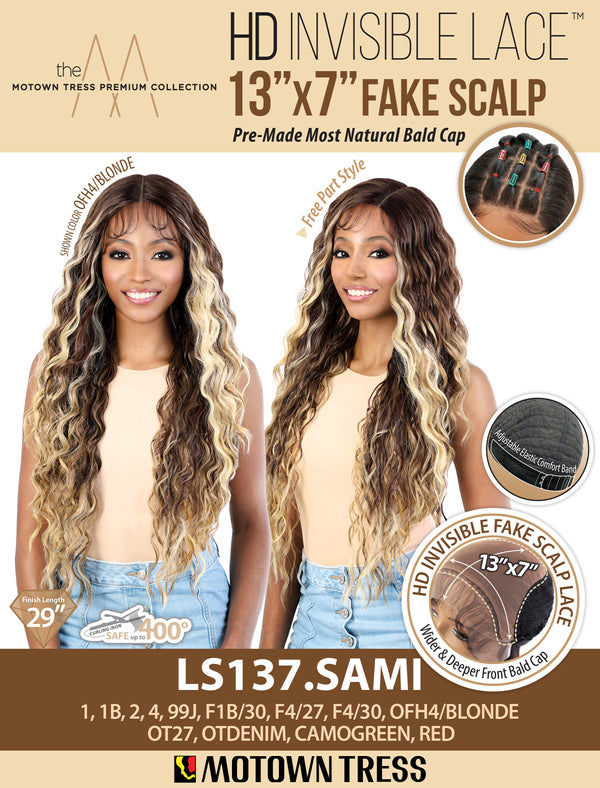 Motown Tress HD Invisible Lace 13"x7" Fake Scalp Wig - LS137.SAMI