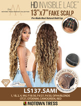 Motown Tress HD Invisible Lace 13"x7" Fake Scalp Wig - LS137.SAMI