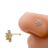 Ball Tip Nose Piercing - NP-091 Cubic Flower