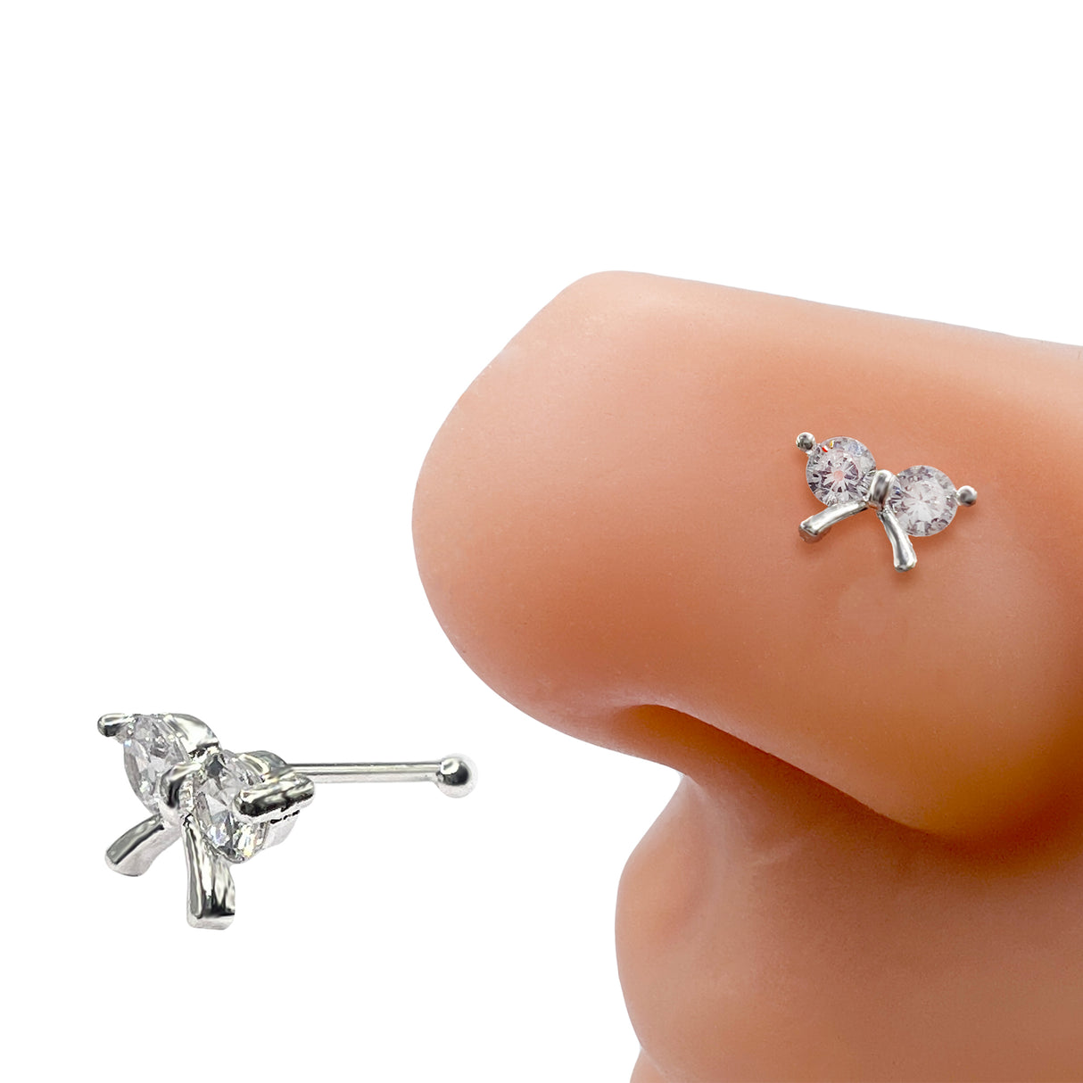 Ball Tip Nose Piercing - NP-096 Cubic Ribbon