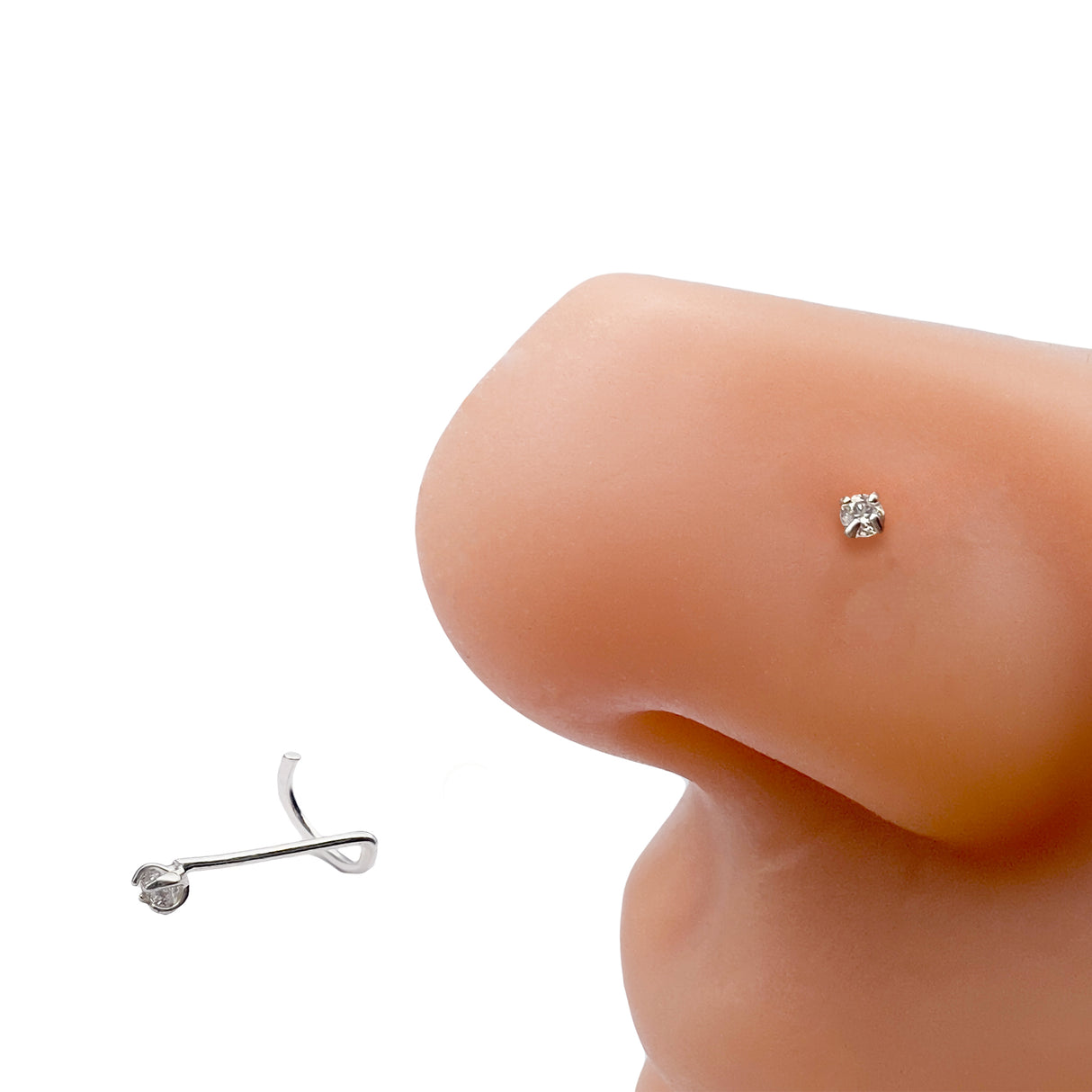 Screw Nose Piercing - NP-42 2MM Cubic