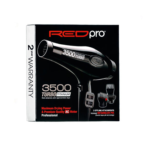 Red Pro By Kiss 3500 Turbo Titanium Hair Dryer