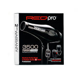 Red Pro By Kiss 3500 Turbo Titanium Hair Dryer