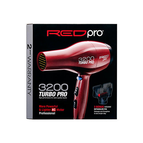 Red Pro By Kiss 3200 Turbo Pro Hair Dryer