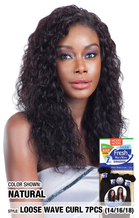 Model Model Fresh Wet & Wavy Brazilian Virgin Remy - 7pc Bundle with Circle Closure