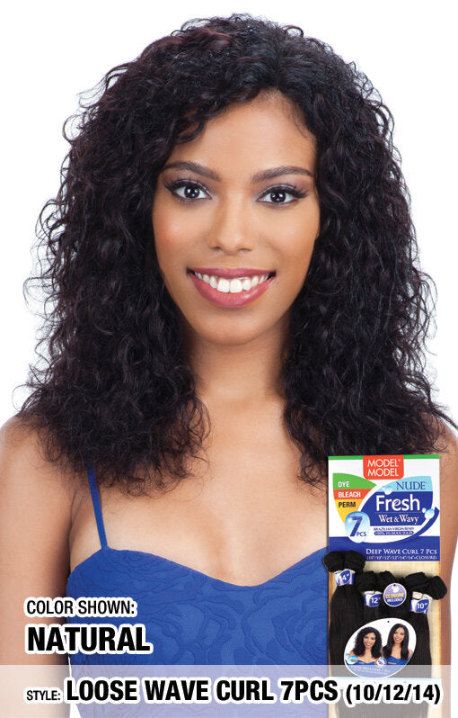 Model Model Fresh Wet & Wavy Brazilian Virgin Remy - 7pc Bundle with Circle Closure