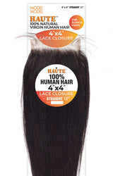 Model Model Haute 100% Natural Virgin Human Hair 4" x 4" Lace Closure