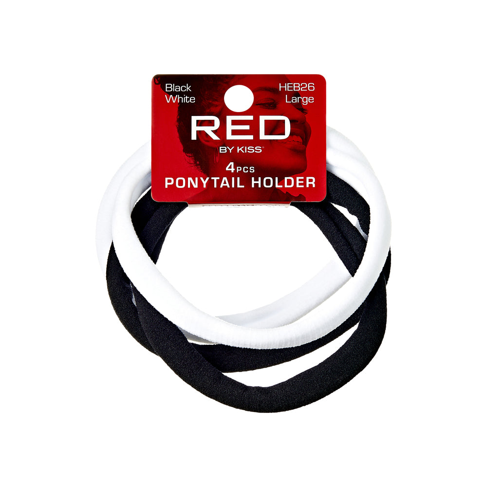 Red by Kiss L Ponytail Holders 4pcs Black/White